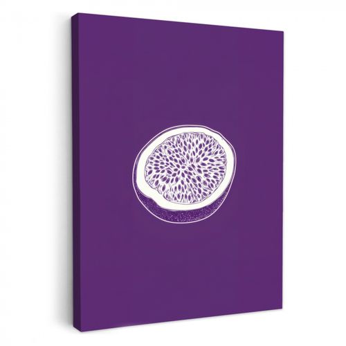 Lienzos decorativos - Fruta de la pasión - Semillas - Morado - Minimalista