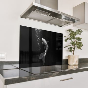 Salpicaderos de cocina - Koi - Pez - Blanco - Negro