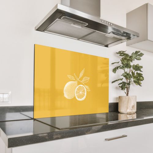 Salpicaderos de cocina - Limones - Ilustración - Minimalista - Amarillo