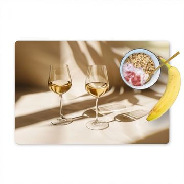 Salvamanteles - Vino - Copas de vino - Blanco