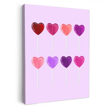 Lienzos decorativos - Piruleta - Corazón - Rosa - Caramelo