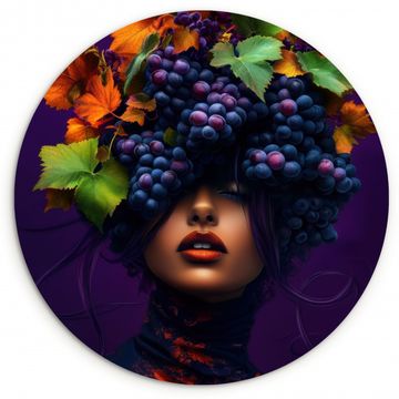 Cuadro redondo - Mujer - Morado - Uvas