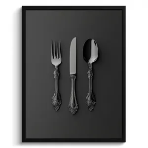 Cuadros enmarcados - Cubiertos - Negro