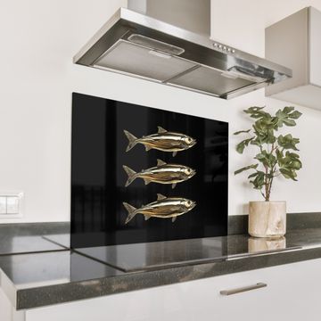 Salpicaderos de cocina - Piscis - Oro - Negro