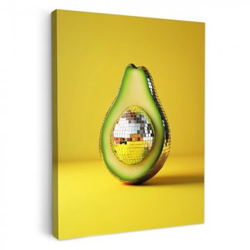 Lienzos decorativos - Aguacate - Discoball - Amarillo - Purpurina