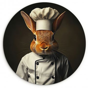 Cuadro redondo - Conejo - Cocinero - Animal
