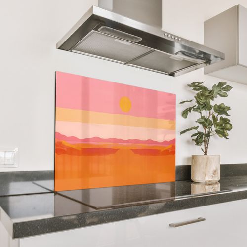 Salpicaderos de cocina - Sol - Abstracto - Paisaje - Naranja