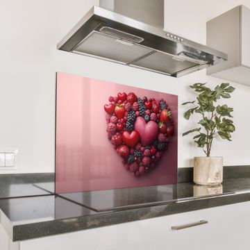 Salpicaderos de cocina - Frutas - Corazones - Fresas - Frambuesas - Arándanos