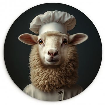 Cuadro redondo - Oveja - Lana - Cocinero
