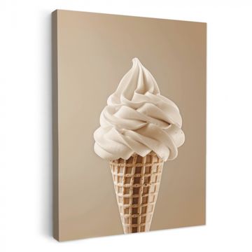 Lienzos decorativos - Helado - Helado suave - Cremoso - Cuerno - Beige
