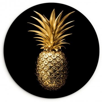 Cuadro redondo - Piña - Negro - Oro - Lujo