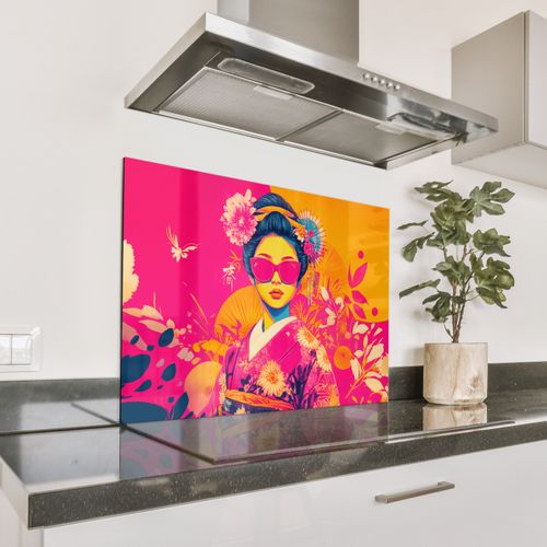 Salpicaderos de cocina - Mujer - Gafas de sol - Abstractas - Naranja