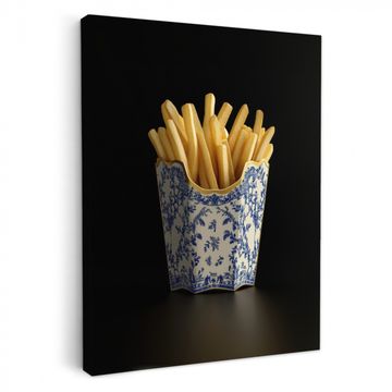 Lienzos decorativos - Patatas fritas - Porcelana - Azul de Delft - Alimentos