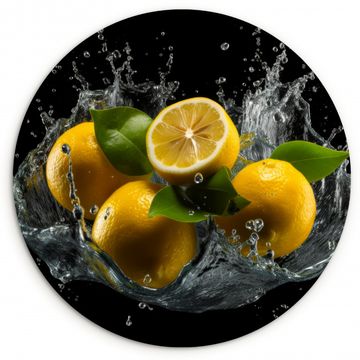 Cuadro redondo - Limón - Fruta - Amarillo - Negro