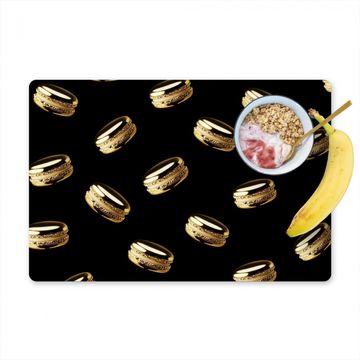 Salvamanteles - Macarrones - Patrón - Oro - Negro