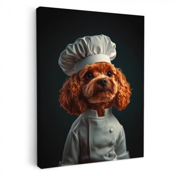 Lienzos decorativos - Marrón - Cocinero - Perro