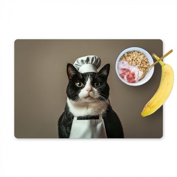 Gato - Ropa de cocinero - Negro - Blanco