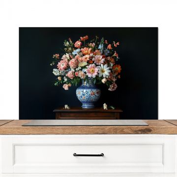 Salpicaderos de cocina - Madera - Jarrón - Colores - Flores