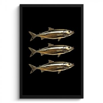 Cuadros enmarcados - Piscis - Oro - Negro