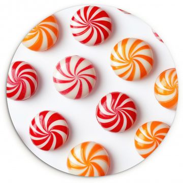 Cuadro redondo - Caramelo - Patrón - Rojo - Naranja