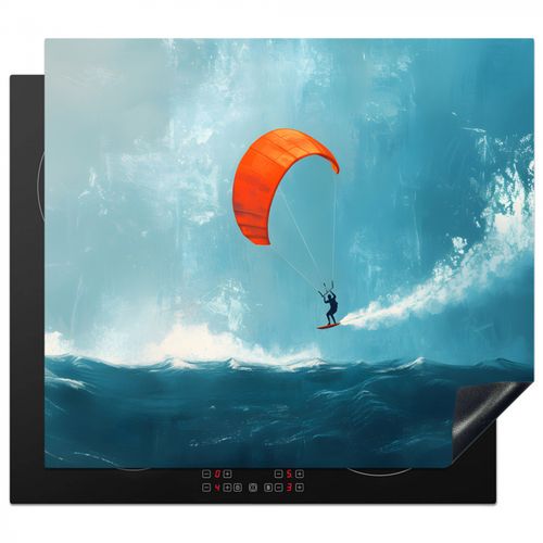Protector de placa de induccion - Kitesurfista - Naranja - Mar - Cielo