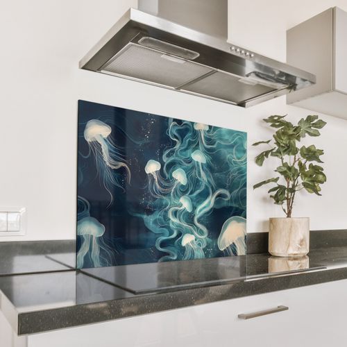 Salpicaderos de cocina - Medusa - Mar - Blanco - Olas