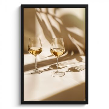 Cuadros enmarcados - Vino - Copas de vino - Blanco