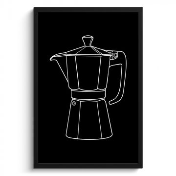 Mug pot - Negro - Blanco - Dibujo lineal