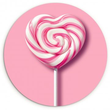 Caramelo - Piruleta - Corazón - Rosa