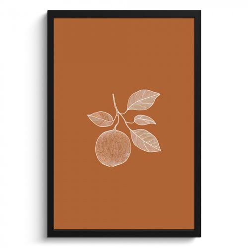 Cuadros enmarcados - Naranja - Dibujado - Hojas - Marrón