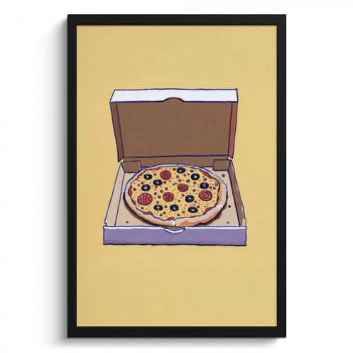 Cuadros enmarcados - Pizza - Caja - Salami - Ilustración