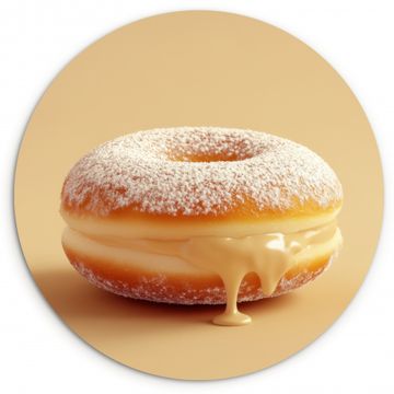 Cuadro redondo - Donut - Cremoso - Azúcar glas - Beige