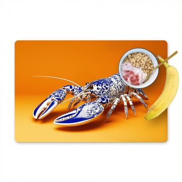 Salvamanteles - Langosta - Azul de Delft - Escudo - Resistente - Naranja