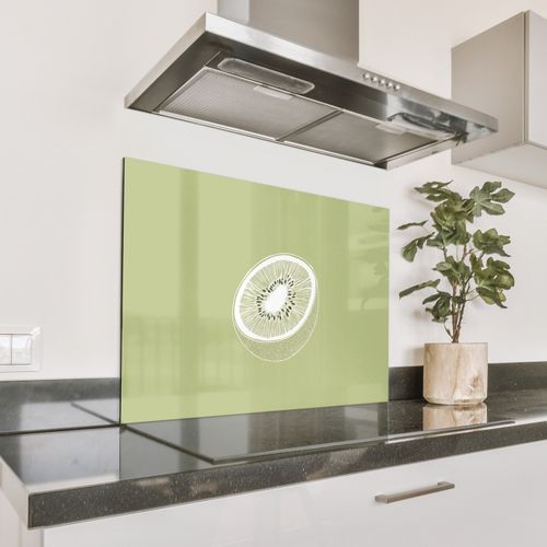 Salpicaderos de cocina - Kiwi - Dibujo lineal - Minimalista - Verde