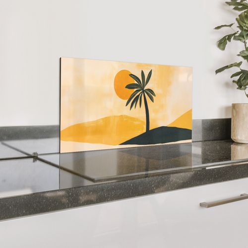 Ilustración - Palmera - Sol - Colinas
