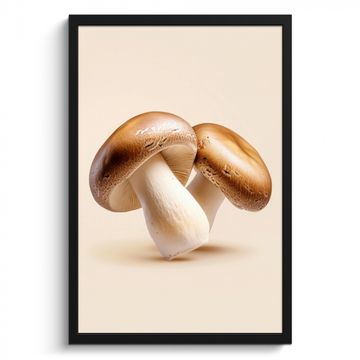 Cuadros enmarcados - Champiñones - Suave - Beige