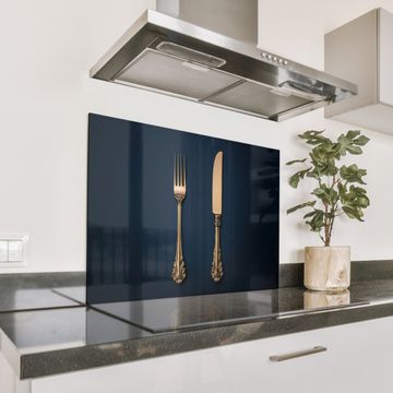 Salpicaderos de cocina - Cubertería - Azul oscuro - Oro
