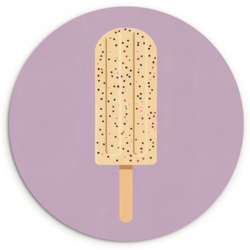 Cuadro redondo - Beige - Helado - Moteado
