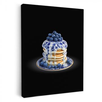 Lienzos decorativos - Tortitas - Arándanos - Plato