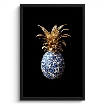 Cuadros enmarcados - Piña - Flor - Oro - Delftware