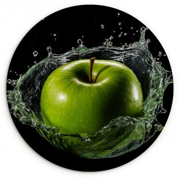 Cuadro redondo - Manzana - Verde - Fruta - Agua - Negro