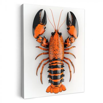 Lienzos decorativos - Langosta - Negro - Naranja - Blanco - Único