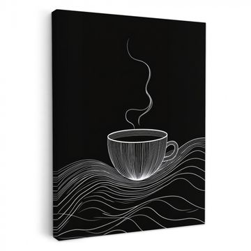 Dibujo lineal - Taza de café - Negro