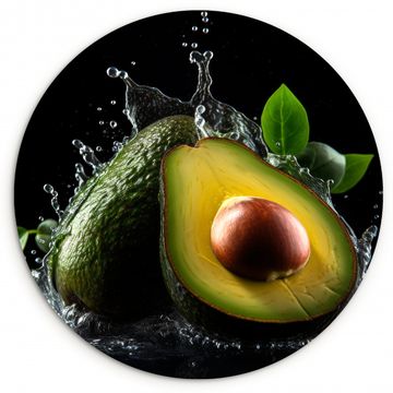 Cuadro redondo - Aguacate - Vegetal - Hoja - Agua - Negro - Verde