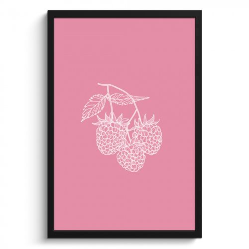 Cuadros enmarcados - Frambuesas - Tallo - Dibujado - Rosa