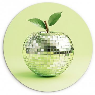 Cuadro redondo - Verde - Disco - Decoración - Manzana