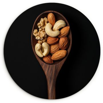 Cuadro redondo - Madera - Nogal - Negro