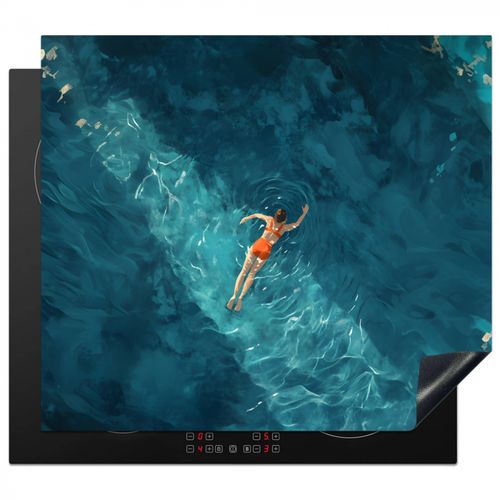 Protector de placa de induccion - Mujer - Agua - Bikini - Naranja