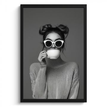 Cuadros enmarcados - Mujer - Café - Negro - Blanco