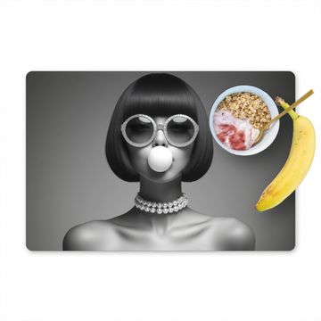 Salvamanteles - Mujer - Blanco y negro - Collar - Gafas de sol